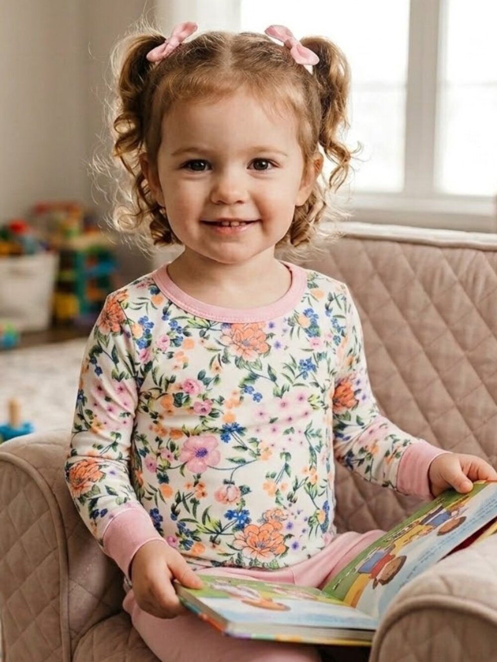 *3 FOR $9* Long Sleeve Floral Print Stretchy Toddler Pajamas Pj Top Shirt 3Y 3